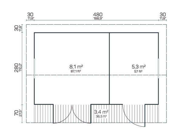 Pihamökki Annika, ovi ja ikkunat kaksinkertaisilla laseilla - Image 2