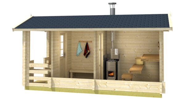 Oskar_3dsise Pihasauna Oskari pukuhuoneella ja etuterassilla - Image 2