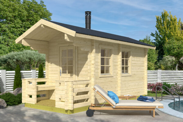 Valmissauna Piha-Tuuri 10 pukuhuoneella ja etuterassilla - Image 1
