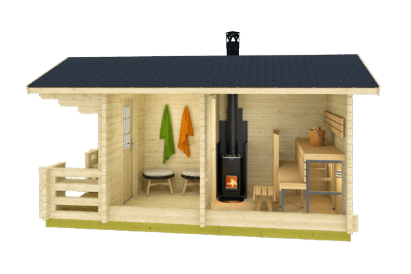 Pihasauna Piha-Tuuri 10 pukuhuoneella ja etuterassilla - Image 3