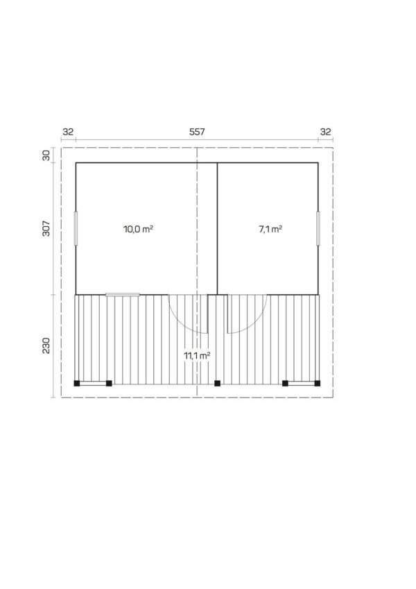 Sauna-Eino-plan Pihasauna Eino pukuhuoneella ja etuterassilla - Image 4