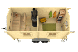 Pukuhuoneellinen kärrysauna Maxi - Image 2