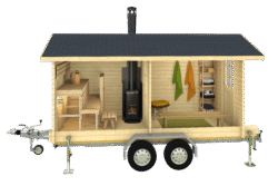 Pukuhuoneellinen kärrysauna Maxi - Image 3