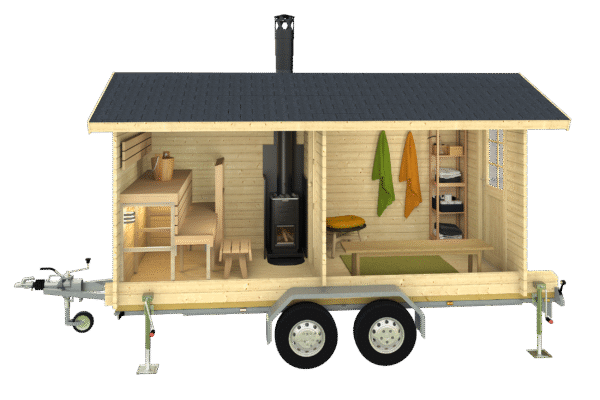 Pukuhuoneellinen kärrysauna Maxi - Image 3