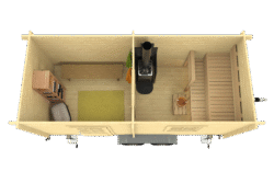 Pukuhuoneellinen kärrysauna Moderni - Image 3