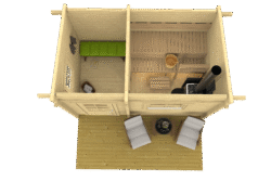 Pihasauna Moderni 12 pukuhuoneella ja etuterassilla - Image 2