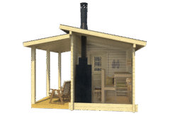 Pihasauna Moderni 12 pukuhuoneella ja etuterassilla - Image 3