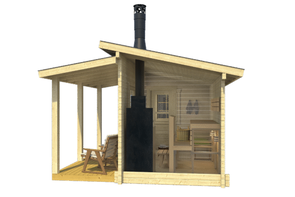 Pihasauna Moderni 12 pukuhuoneella ja etuterassilla - Image 3