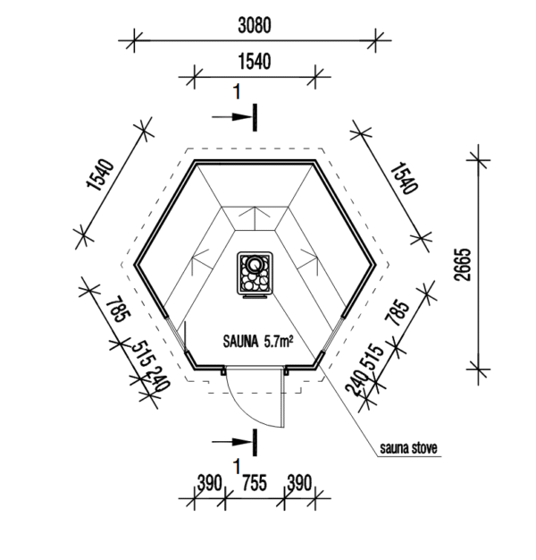Kotasauna HANNA 6 m² - Image 4