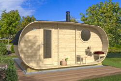 Ovaalisauna Lohja, 3 huonetta 500 x 235 cm