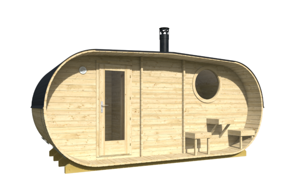Ovaalisauna Lohja, 3 huonetta 500 x 235 cm - Image 2