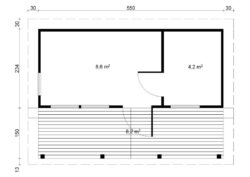 Valmissauna Moderni 19 pukuhuoneella ja etuterassilla - Image 4