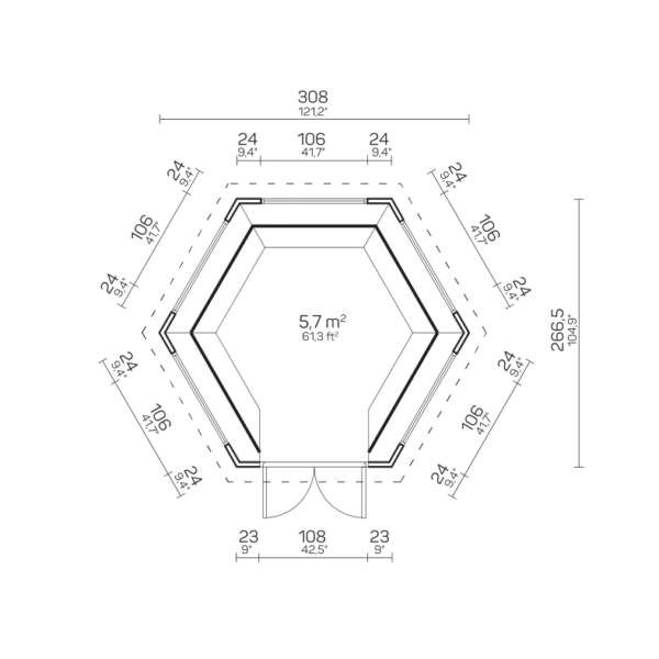 Huvimaja NORA 6 m² grillillä - Image 4