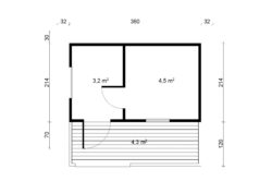 Valmissauna Piha-Tuuri 12 pukuhuoneella ja etuterassilla - Image 4