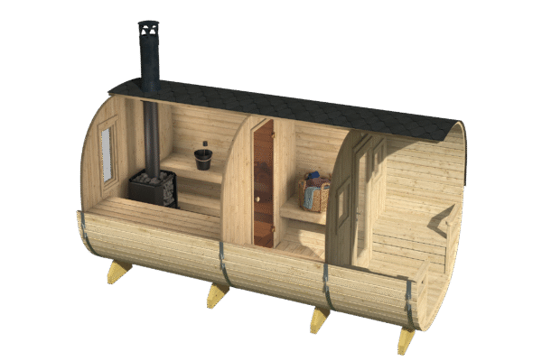 Tynnyrisauna Turku 240 x 447 cm - Image 3