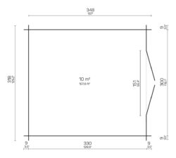 Hirsilato DAISY 10m2 rakomalli, vinot sivu- seinät - Image 3