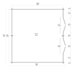 Hirsilato DAISY 25m2 rakomalli, vinot sivu- seinät - Image 3