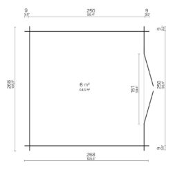 Hirsilato DAISY 6m2 rakomalli, vinot sivu- seinät - Image 3