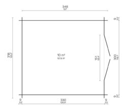 Hirsilato TOBIAS 10m2 rakomalli, suorat sivu- seinät - Image 3