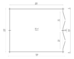 Hirsilato TOBIAS 20m2 rakomalli, suprat sivu- seinät - Image 3