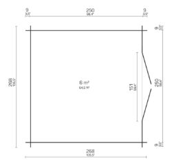 Hirsilato TOBIAS 6m2 rakomalli, suorat sivu- seinät - Image 3