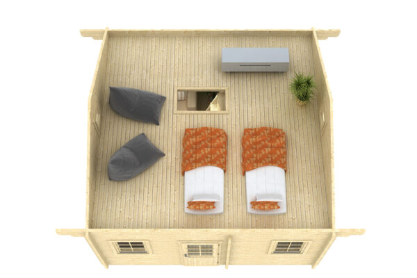 Makuuparvellinen höylähirsimökki Andorra 50 m2 - Image 2