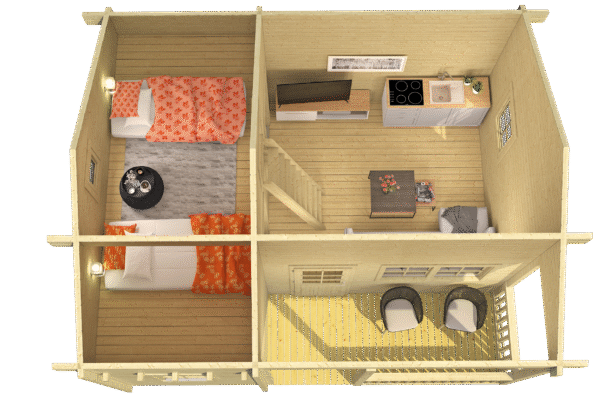 Makuuparvellinen pihamökki Falun B 70 - Image 3