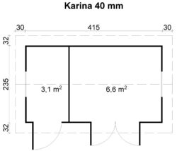 Valmis parivarasto Karina, ikkunat kaksinkertaisilla laseilla - Image 2