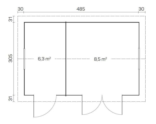 Pihavaja Karmen, ovi ja ikkunat kaksinkertaisilla laseilla - Image 2