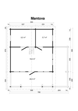 Makuuparvellinen höylähirsimökki Mantova 69 m2 - Image 3