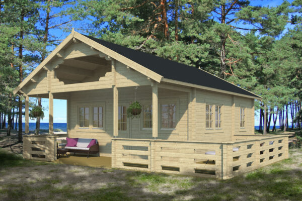 Makuuparvellinen höylähirsimökki Mantova 69 m2 - Image 1