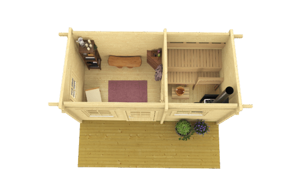 Pihasauna Moderni 15 pukuhuoneella ja etuterassilla - Image 2