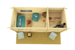 Valmissauna Moderni 19 pukuhuoneella ja etuterassilla - Image 2