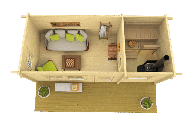 Moderni_pihasauna_26_3dplan Pihasauna Moderni 26 pukuhuoneella ja etuterassilla - Image 2