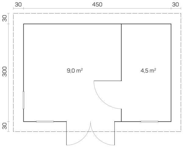 Pihamökki Oriental 5, ovi ja ikkunat kaksinkertaisilla laseilla - Image 3