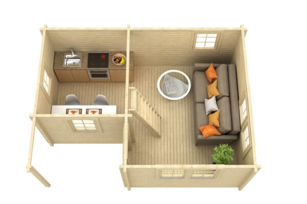 Makuuparvellinen pihamökki Pertti, 70 mm - Image 2