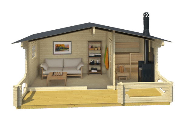 Valmissauna Piha-Tuuri 19 pukuhuoneella ja etuterassilla - Image 2