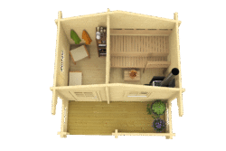 Valmissauna Piha-Tuuri 12 pukuhuoneella ja etuterassilla - Image 3