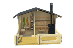 Valmissauna Piha-Tuuri 12 pukuhuoneella ja etuterassilla - Image 2