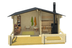 Valmissauna Piha-Tuuri 15 pukuhuoneella ja etuterassilla - Image 3