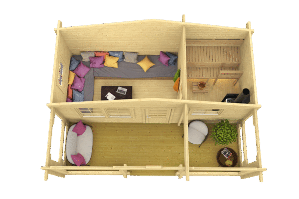 Valmissauna Piha-Tuuri 25 pukuhuoneella ja etuterassilla - Image 3