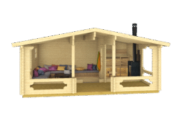 Valmissauna Piha-Tuuri 25 pukuhuoneella ja etuterassilla - Image 2