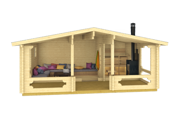 Valmissauna Piha-Tuuri 25 pukuhuoneella ja etuterassilla - Image 2