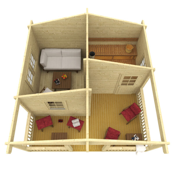 Pihasauna Otto pukuhuoneella ja etuterassilla - Image 2