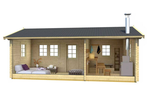 Pihasauna Risto pukuhuoneella ja etuterassilla - Image 2