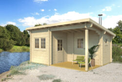 Pihasauna Sami pukuhuoneella ja etuterassilla