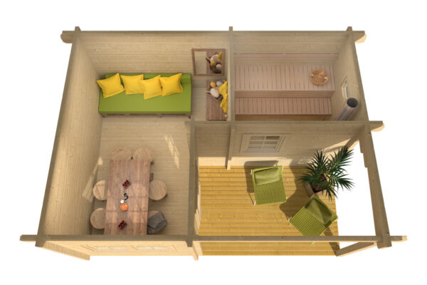 Pihasauna Sami pukuhuoneella ja etuterassilla - Image 3