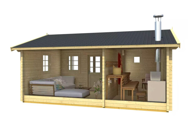 Pihasauna Tommi pukuhuoneella ja etuterassilla - Image 2