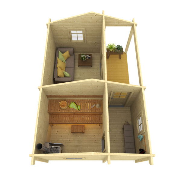 Pihasauna Villu pukuhuoneella ja etuterassilla - Image 3