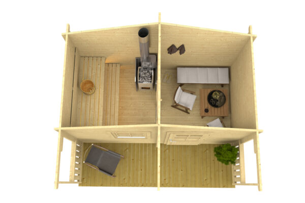 Pihasauna Hannu pukuhuoneella ja etuterassilla - Image 3